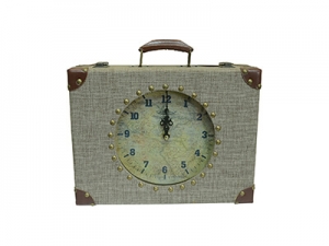 orologio da mensola in legno decorativo valigia in stile vintage